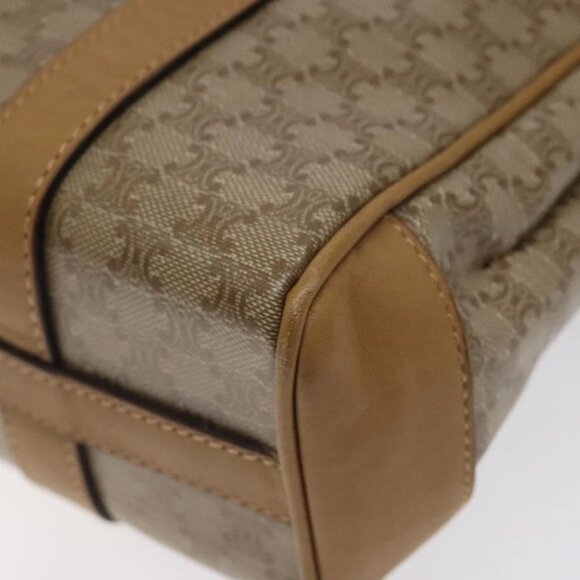 CELINE Macadam Canvas Hand Bag Beige Gold Auth 122202 - Picture 10 of 15